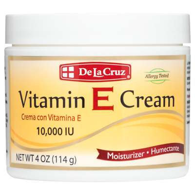 De La Cruz 10,000 IU Vitamin E Cream 4 OZ.  - Allergy Tested (Made in USA)