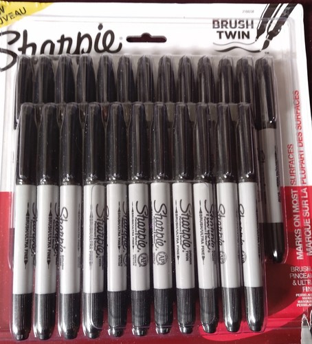 Sharpie Twin Tip Marqueur Noir | Pointe Fine Et Ultra Fine - Permanent Multisurface