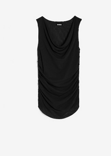 Express Women's Mesh Cowl Neck Tunic Tank Black Size M - Picture 4 of 4