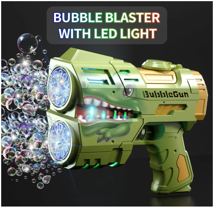 Paquete de 2 Pistolas de Burbujas para Niños, Luz LED Recargable Burbujas Máquina Sopladora Foto 4 de 4
