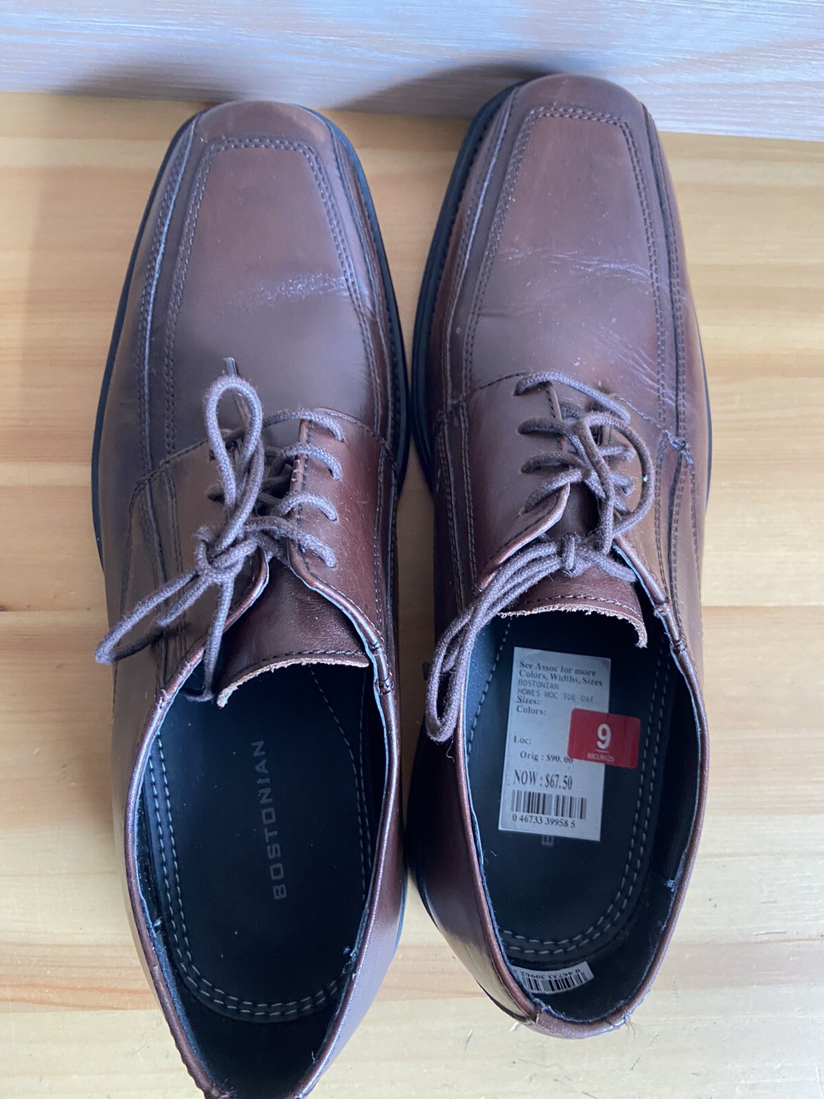 SAOLA Scarpa Oxford Bostonian Howes 26705 uomo taglia 9 M pelle bordeaux tinta unita stringata
