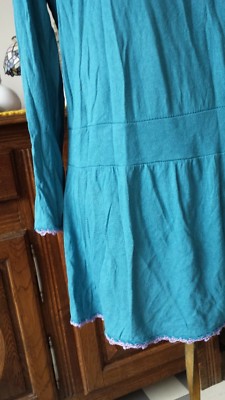 Tunique Femme Manches Longues En Coton - Taille L/40 Bleue Occasion