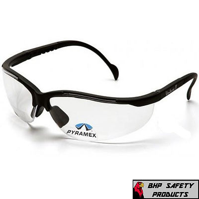 PYRAMEX VENTURE II V2 READER SAFETY GLASSES BIFOCAL +3.00 CLEAR LENS (1 PAIR)