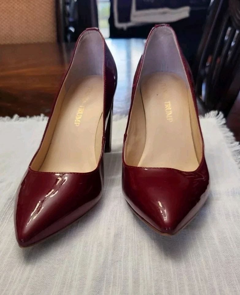 Zapatos de salón Ivanka Trump LYSA charol rojo talla 6,5 sin cordones de tacón bloque Foto 2 de 4
