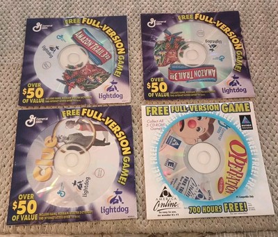 4 Full Version PC Computer Game CD-ROM General Mills 2000-01 New In Paper Case