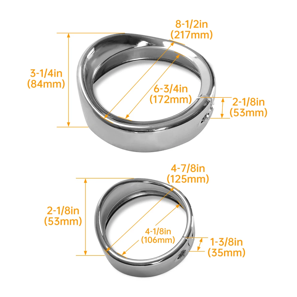 Cubierta de bisel de anillo de ajuste de visera de luz antiniebla de 7" para Harley Dyna Softail Foto 2 de 4