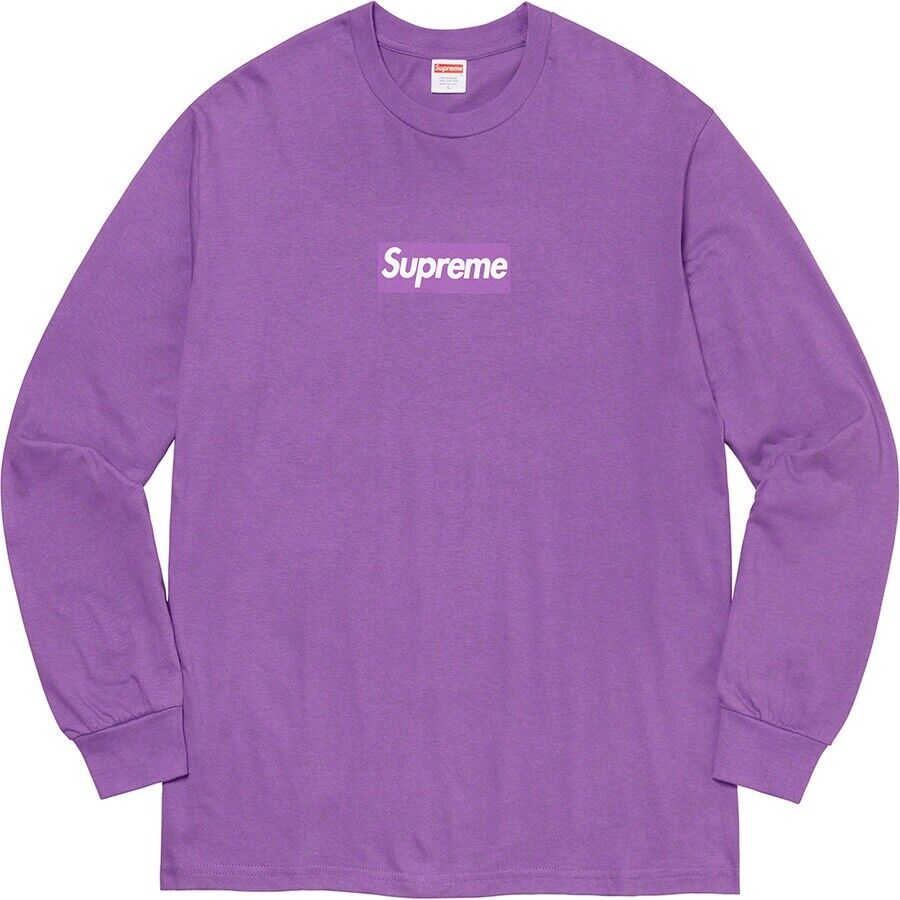 Supreme Box Logo L/S Tee Black Purple Navy F/W 20