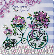 Bead Embroidery Kit "Romantic garden" size 7.9"x7.9" / 20.0x20.0 cm