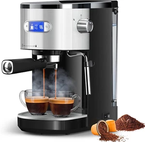 Compact 20 Bar Espresso Machine with Milk Frother & 45 OZ Water Tank