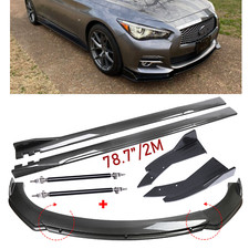 For Infiniti G37 Carbon Fiber Front Bumper Lips Rear Splitter Spoiler Side Skirt