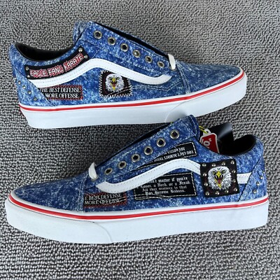 Vans X Cobra Kai Old Skool Eagle Fang Karate Blue White Shoes Men's Size 8.5