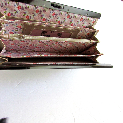 ANNA SUI Accordion CLUTCH ORGANIZER GLITTER BLING FLORAL  display picture 1