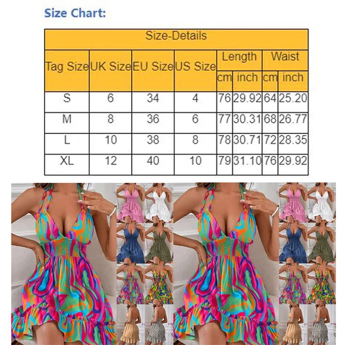 Women's Ruffles Strappys Midi V-Neck Dress Ladies Casual Sundress Summer Holiday - Bild 2 von 30