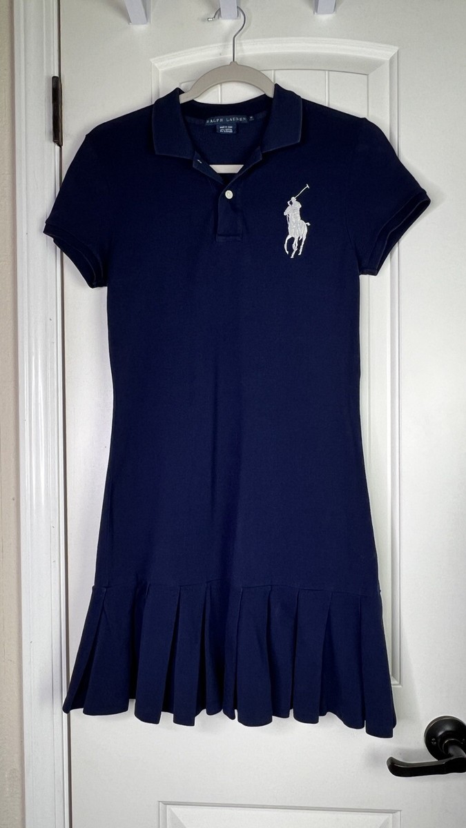 ralph lauren blue pleated dress Polo Ralph Lauren Pleated Polo Dress | Blue