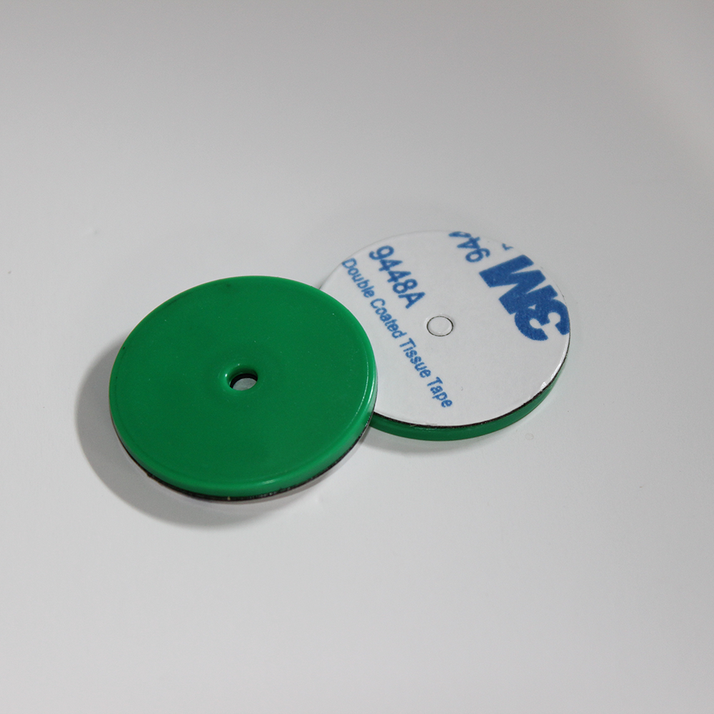 10 ZipNFC 30mm GREEN ANTI METAL ABS NFC Tags Token Disc NTAG213 Android IOS