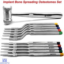 Osteotomes Set Concave Sinus Lift Implant Bone Spreading Mead Mallet Hammer Tool
