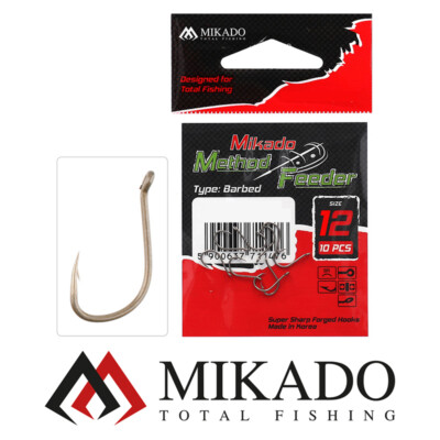 MIKADO METHOD FEEDER HMF12 ANGELHAKEN MIT ÖHR HAKEN LOSE FISHING HOOKS