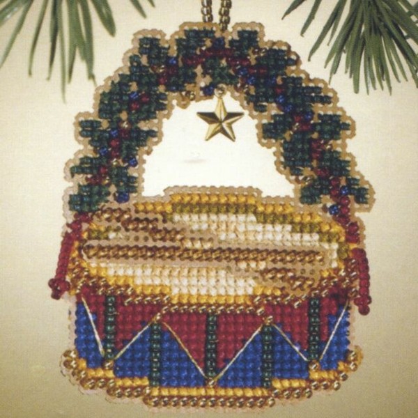 Mill Hill Holiday Harmony Counted Glass Bead Ornament Kit MH167305 Drum