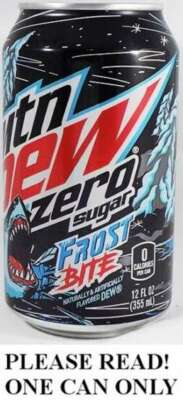 Mountain Dew Frost Bite Zero USA 2021 FULL NEW 12oz Pepsi Wal*Mart Exclusive