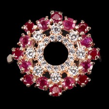 925 Sterling Silver Ring Round Ruby Natural Gemstone Jewelry Size 7 Gift