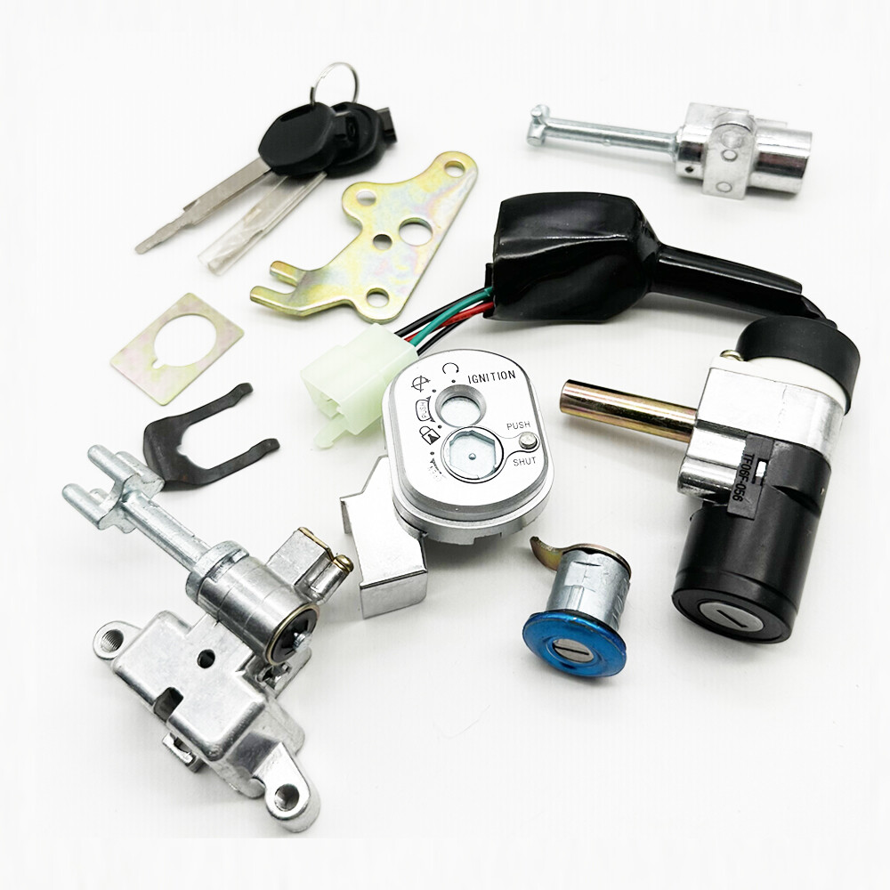 Ignition Swtich (4 Wires) Lock Cover Seat Lock With 2 Keys For