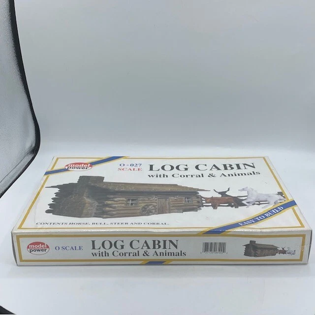 Model Power 6100 O Scale Log Cabin Kit w/ Corral & Animals Building Kit - Image 2 of 4