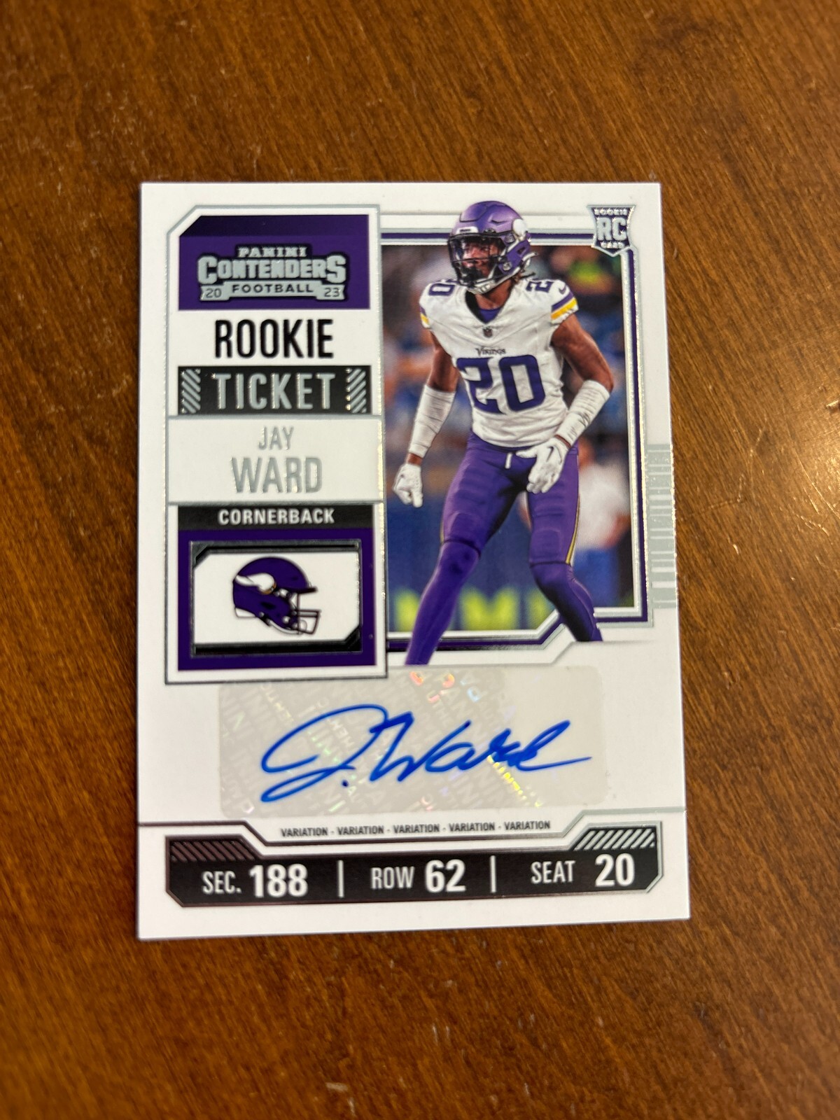 Jay Ward Panini Contenders #172 Variation-Autograph