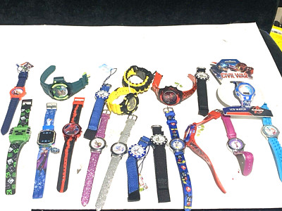 Lot of Watches 18 Kids Watches Disney Frozen Marvel Spider-Man Toy Story