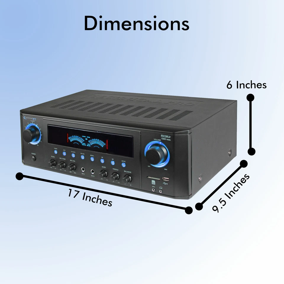 Technical Pro 1000W Professional Audio Receiver with USB/SD Card Input & MP3 - Image 4 of 4