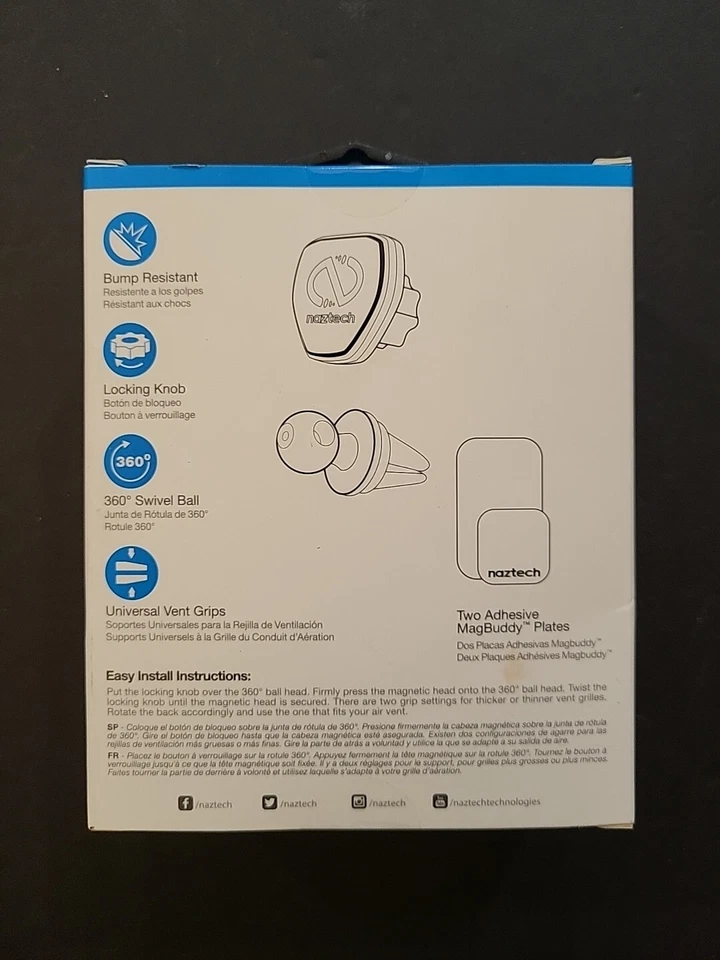 MagBuddy Car Air Vent Mount Cell Phone Holder Universal Magnetic & 2 Plates NEW - Image 2 of 3