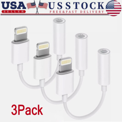 Pack For iPhone Headphone Jack Adapter Aux Cable Earphone Cord  Converter