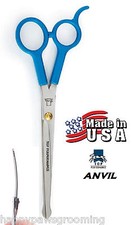 USA MADE Top Performance PET GROOMING CURVED 7.5"Safety Ball POINT Shear Scissor