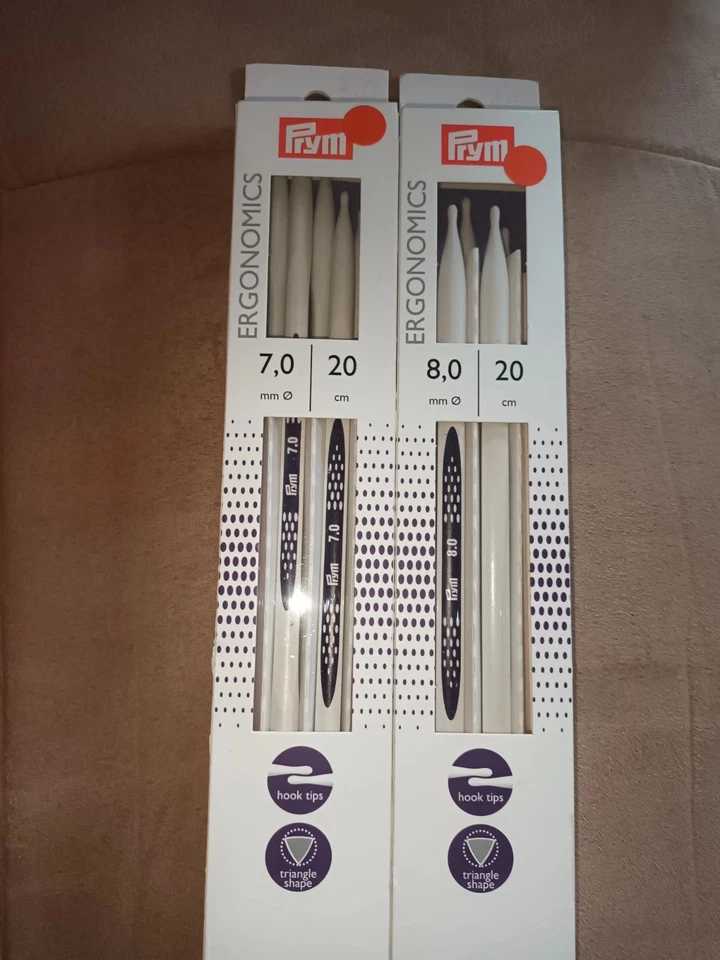 2x Nadelspiel Strumpfstricknadeln 7 8 mm und 20cmlang Ergonomics Prym neu