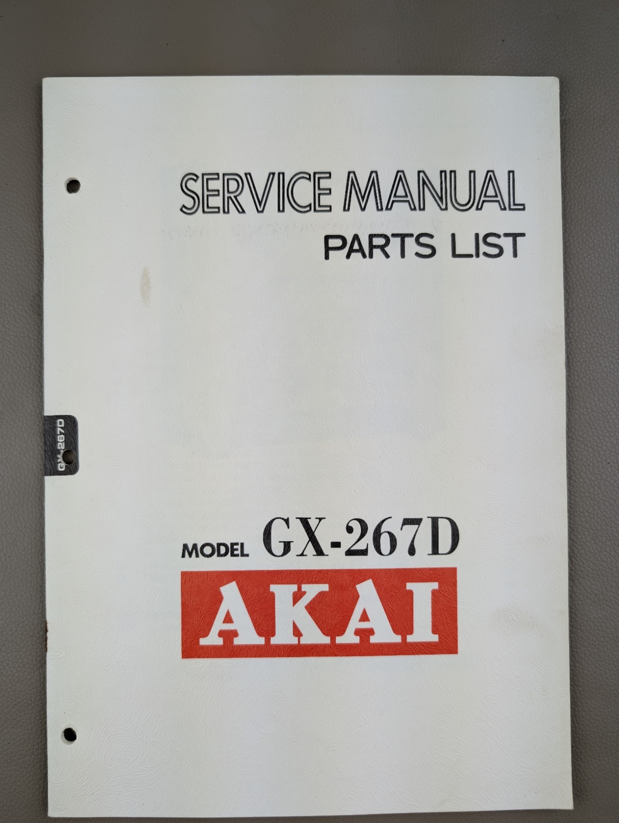 Akai Model GX-266D Service Manual Parts List D-1151