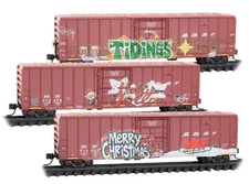 Micro-Trains 50' Rib-Side Plug-Door Boxcar No Roofwalk Ready to Run Christmas...