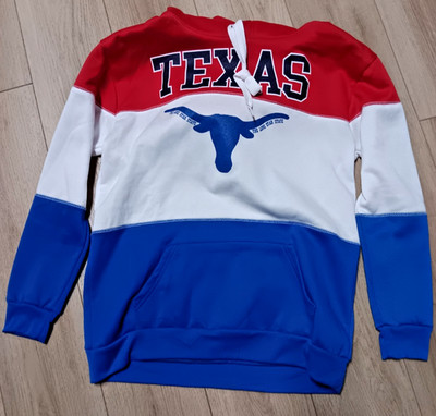 NWT Texas Longhorns Hoodie Adult Medium Red White Blue Pullover Lone Star