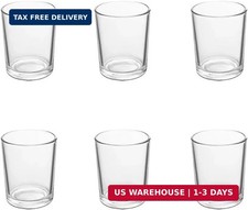 6pcs Clear Glass Tea Light Holders - Votive Candle Holders Bulk for Weddings Eve