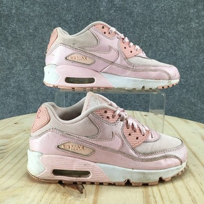 Nike Shoes Youth 4 Air Max 90 SE Mesh Prism Pink Lace Up Comfort Low 880305-600