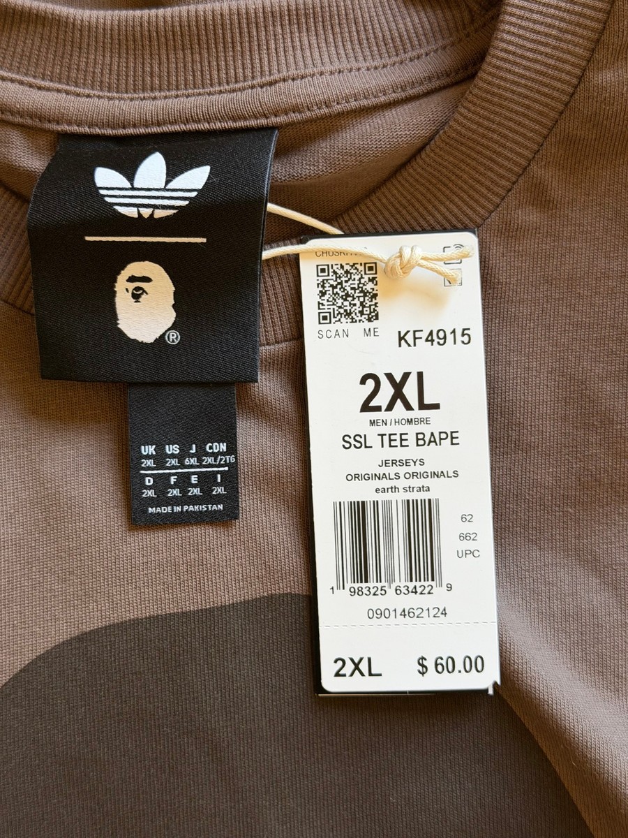 Bape Adidas Ape Head Tee - Size XXL - Brown - KF4915 | eBay