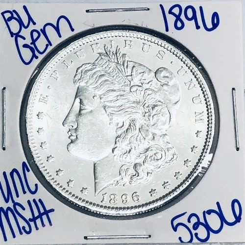 1896 BU UNCIRCULATED MORGAN SILVER DOLLAR AUTHENTIC U.S. MINT FREE SHIPPING 5306