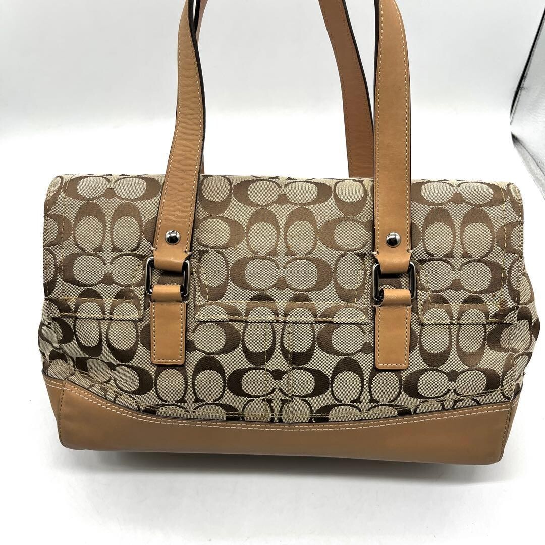 Coach Hamptons Signature Turnlock Tote Bag 13070 Khak… - Gem