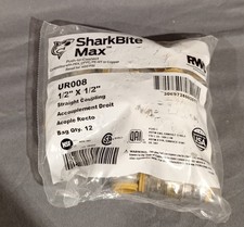 Lot Of 12 SharkBite Max UR008 1/2" 1/2" Straight Coupling