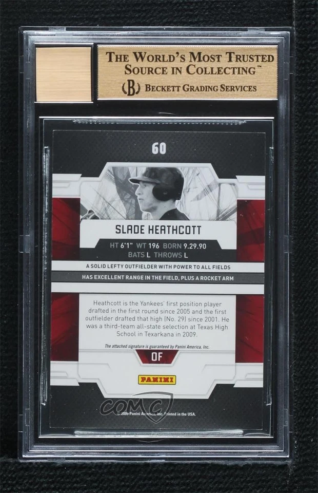 2009 Donruss Elite Extra Edition Rookie Slade Heathcott BGS 9.5 GEM MINT Auto - Image 2 of 2