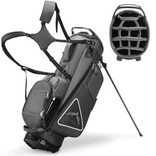 Golf Stand Bag 14 Way Premium PU Leather Magnetic Pocket Rain Cover uniHimal
