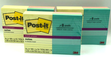 3M Post  it 4x6 Super Sticky Notes 24 Pads 2400 Sheets Multi Color Lot of 3 NEW
