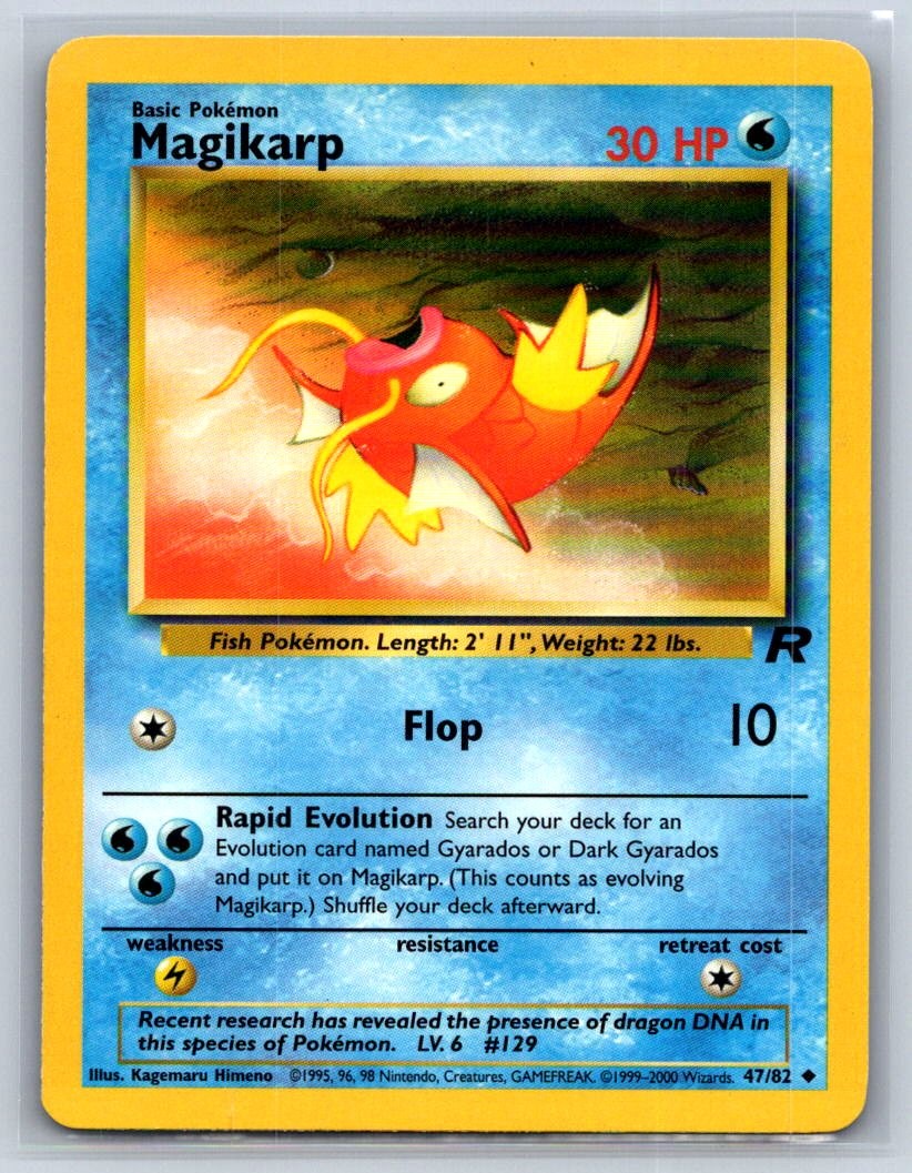 Magikarp 47/82 Uncommon Team Rocket Pokemon Unlimited Near Mint