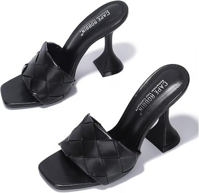 Cape Robbin Women's Affection Sexy High Heel Woven Square Open Toe Heel Sz 8