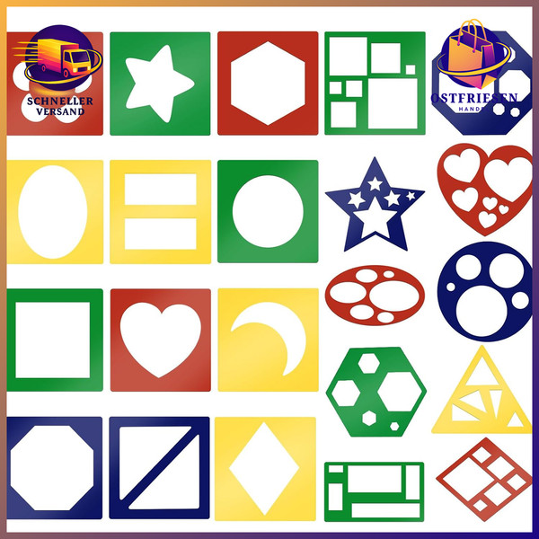 Schablonen Zeichnen 22 StüCk Kunststoff Wiederverwendbar Geometrische Formen-image