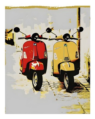 Vintage Scooter Poster Wall Art - Retro Urban Style Premium Quality