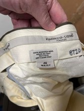 Pronto Uomo brown dress slacks mens Big and Tall worsted wool 46 waist